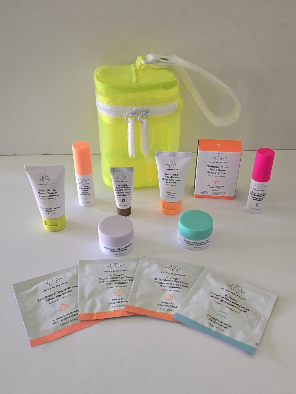 Drunk Elephant 13 Piece Travel Lot: Cleanser, Serum, D-Bronzi, Cream, Bag NEW - Picture 16 of 16